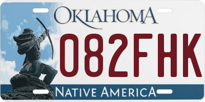 OK license plate 082FHK