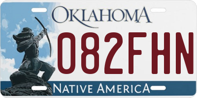 OK license plate 082FHN
