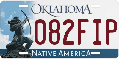OK license plate 082FIP