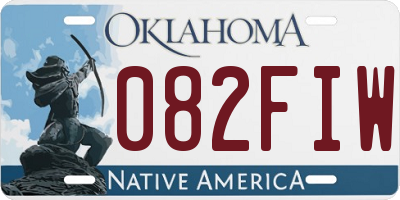 OK license plate 082FIW
