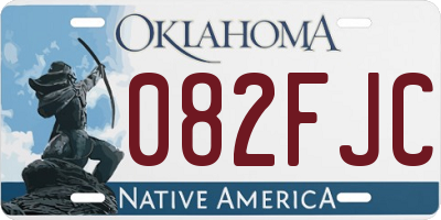 OK license plate 082FJC