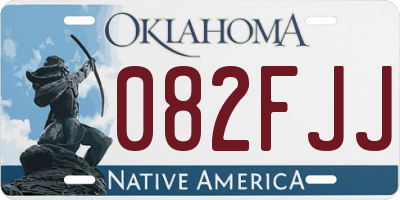 OK license plate 082FJJ