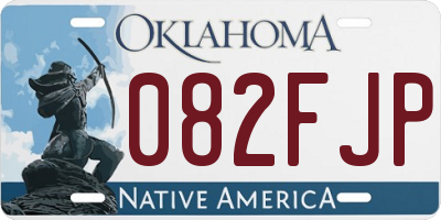 OK license plate 082FJP