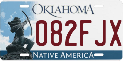 OK license plate 082FJX