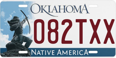 OK license plate 082TXX