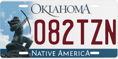 OK license plate 082TZN