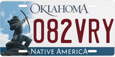 OK license plate 082VRY