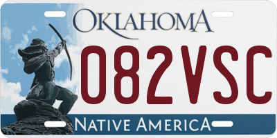 OK license plate 082VSC