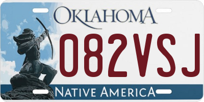 OK license plate 082VSJ