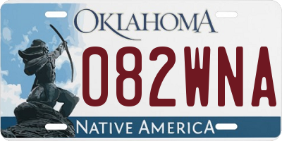 OK license plate 082WNA