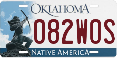 OK license plate 082WOS