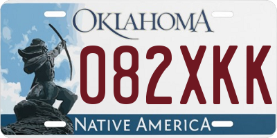 OK license plate 082XKK