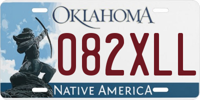 OK license plate 082XLL