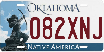 OK license plate 082XNJ