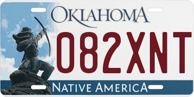 OK license plate 082XNT