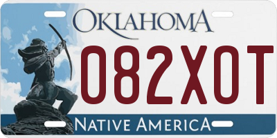 OK license plate 082XOT