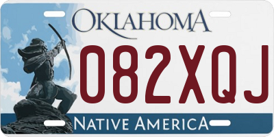 OK license plate 082XQJ