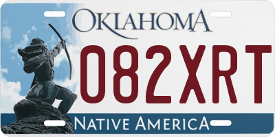 OK license plate 082XRT