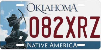 OK license plate 082XRZ