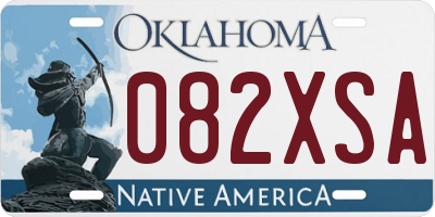 OK license plate 082XSA