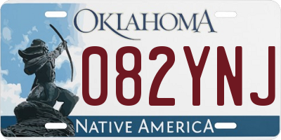 OK license plate 082YNJ