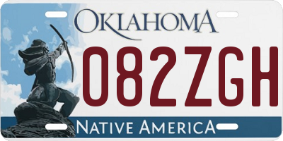 OK license plate 082ZGH