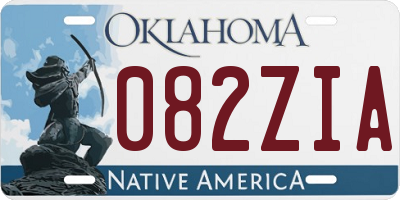 OK license plate 082ZIA