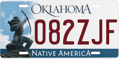 OK license plate 082ZJF