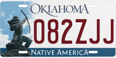 OK license plate 082ZJJ