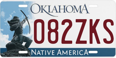 OK license plate 082ZKS