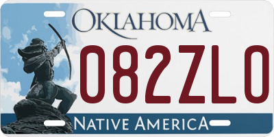 OK license plate 082ZLO