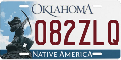 OK license plate 082ZLQ