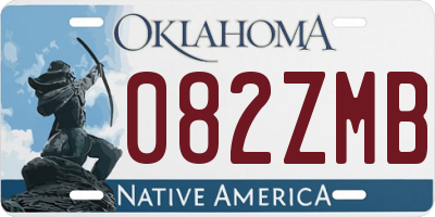 OK license plate 082ZMB
