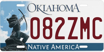 OK license plate 082ZMC