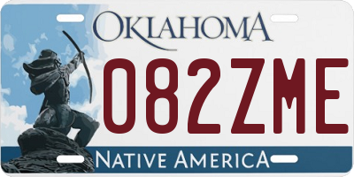 OK license plate 082ZME