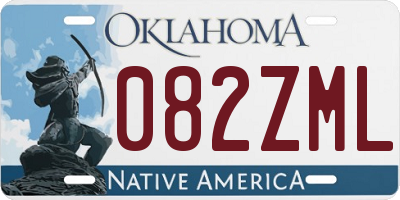 OK license plate 082ZML