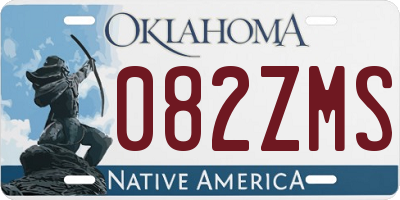 OK license plate 082ZMS