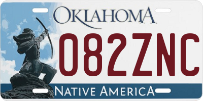 OK license plate 082ZNC