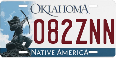 OK license plate 082ZNN