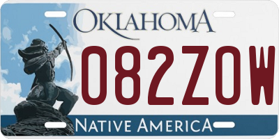 OK license plate 082ZOW