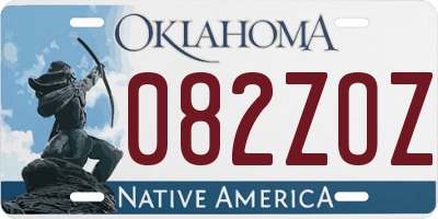 OK license plate 082ZOZ