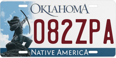 OK license plate 082ZPA