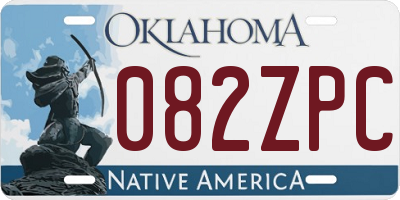 OK license plate 082ZPC