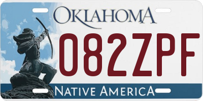 OK license plate 082ZPF