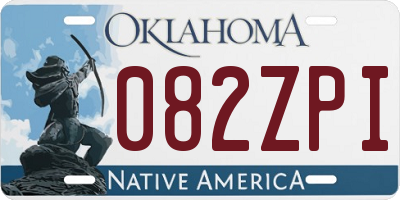 OK license plate 082ZPI