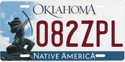 OK license plate 082ZPL