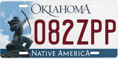 OK license plate 082ZPP