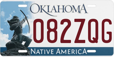 OK license plate 082ZQG