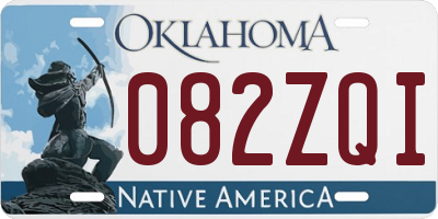 OK license plate 082ZQI