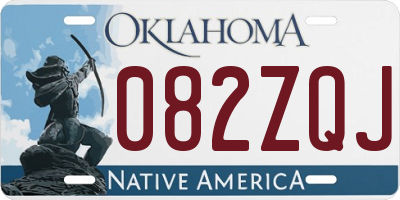 OK license plate 082ZQJ